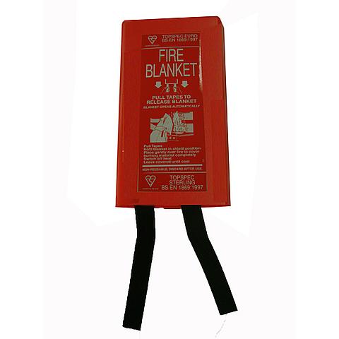 SG00481 Fire Blanket A fire blanket is designed to smother a fire by cutting off its oxygen supply. The fire blanket is placed in a plastic wall container.